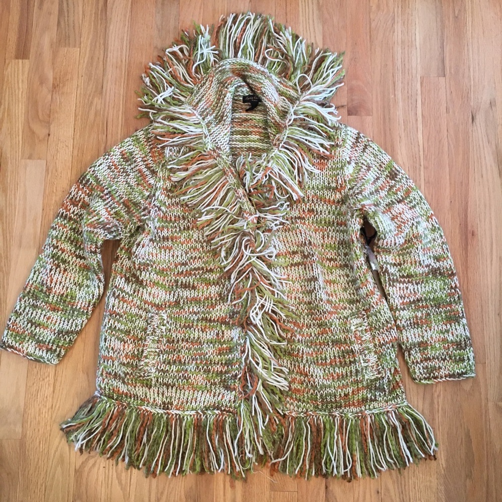 NWT Marisa Christina fringe sweater cardigan 2x